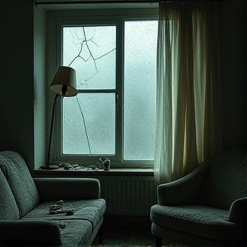 雨丝漫过旧窗台