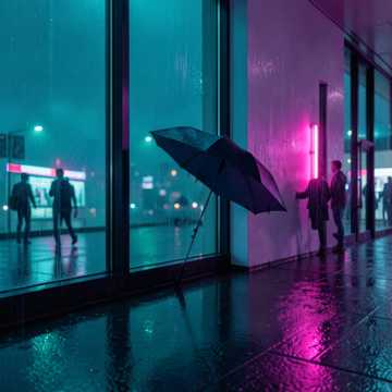伞骨上的雨