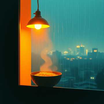 屋檐听雨人