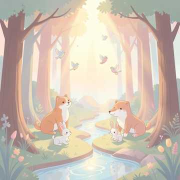 小动物晨光圆舞曲