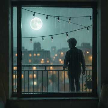 晾衣绳上的雨