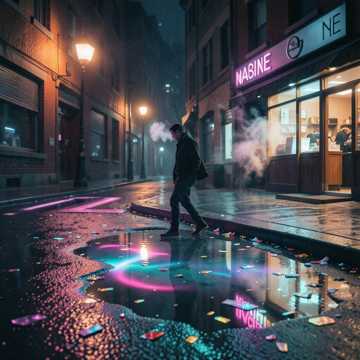霓虹碎在街角