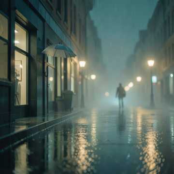 雨声打湿的街灯