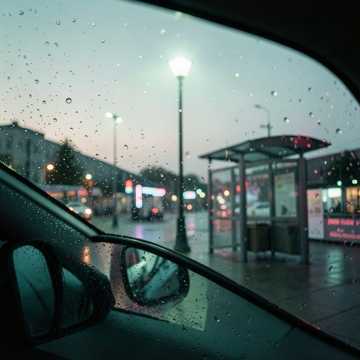 雨浸透的车窗
