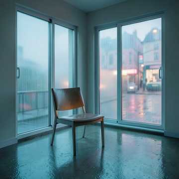 雨后空座位
