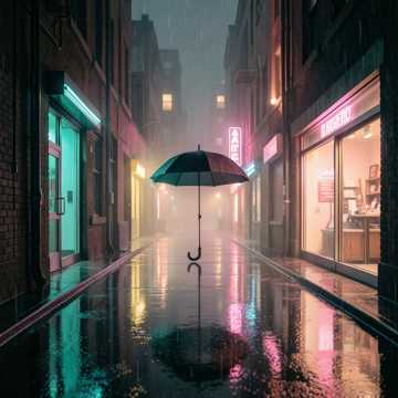 路灯和雨天