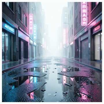 霓虹的倒影