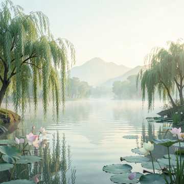 西湖晨光