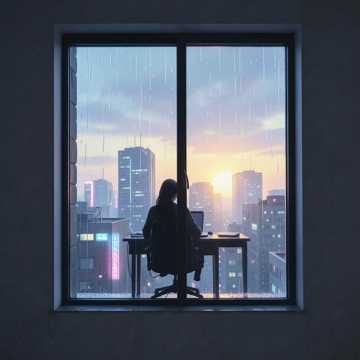 整扇窗的雨