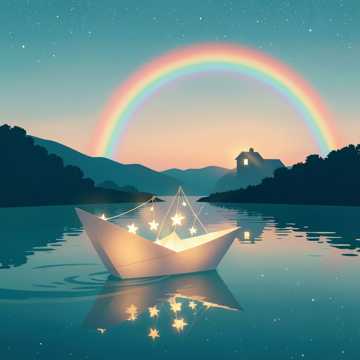 纸船载着星星走