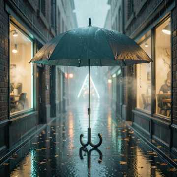 水珠与旧伞