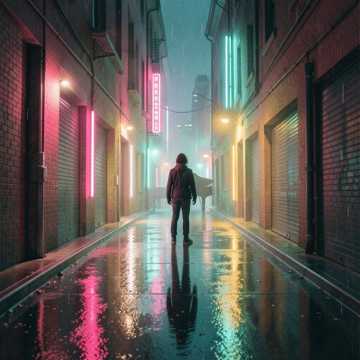 霓虹灯影里的跫音