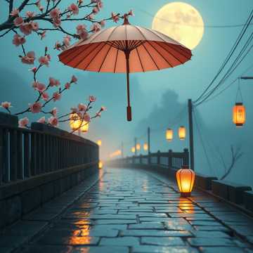 油纸伞下