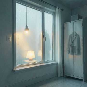 雨丝断在窗沿