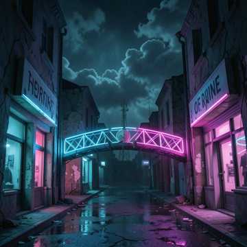 风暴夜的硬币桥