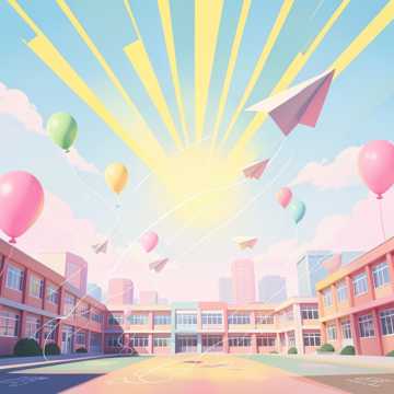 纸飞机跳过太阳
