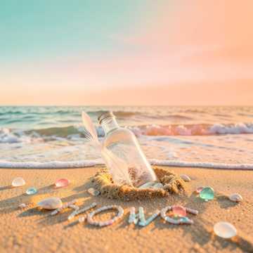 浪花在瓶口