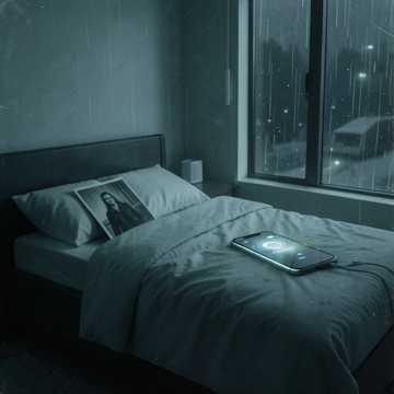 雨丝落在空床头