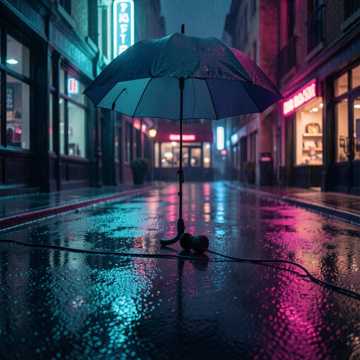 伞沿坠雨