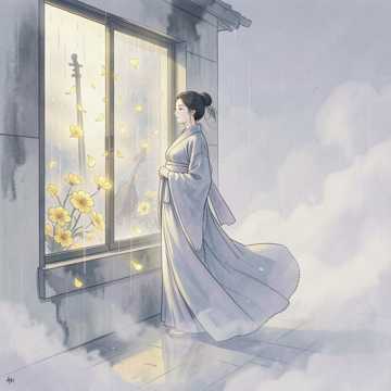黄花积到黄昏雨