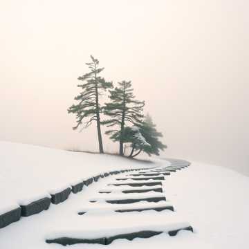 《山中初雪》