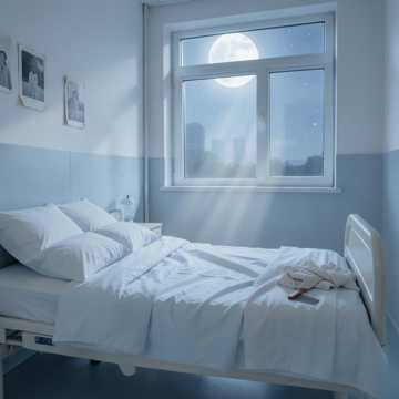 月亮枕着白床单