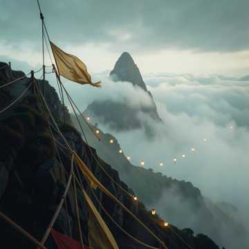 绝壁·孤峰行
