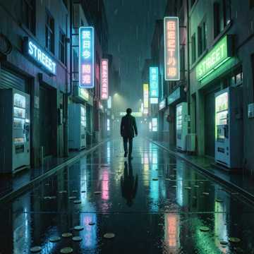 街灯烫过脚印