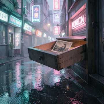 庙街雨蔽眼
