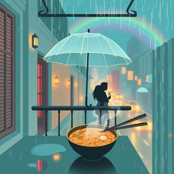 骑楼窗台的雨