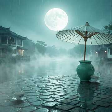 烟雨染青瓷