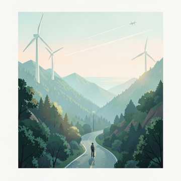 山顶的风车