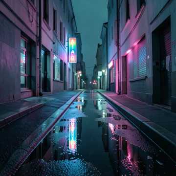 霓虹坠落的街