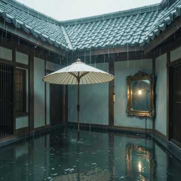 琉璃檐角雨