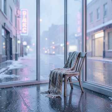 雪浪退潮的街
