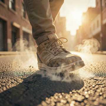 汗水把路烫出泡