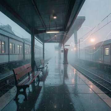 雨后的空车站