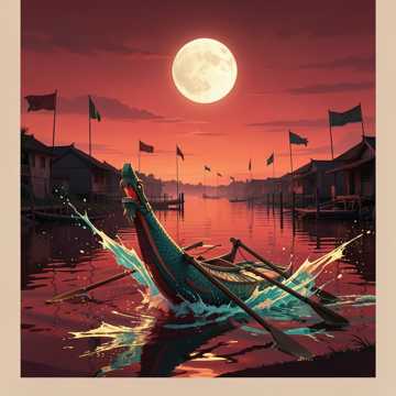 五月龙舟拍浪