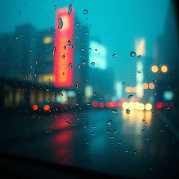 旧车窗上的雨丝