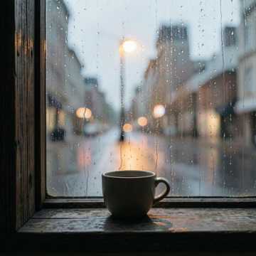 咖啡店雨声