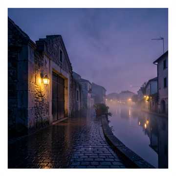 残灯孤城烟雨寒