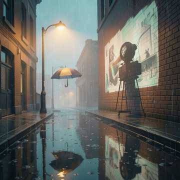 大雨模糊的印记