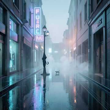 雨歇的街道