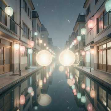 晚风摇月色