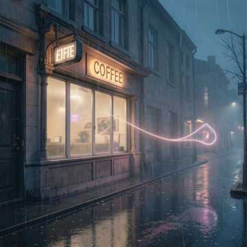 咖啡店旧招牌
