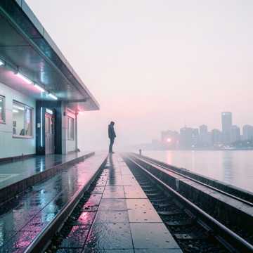 深圳湾的站台