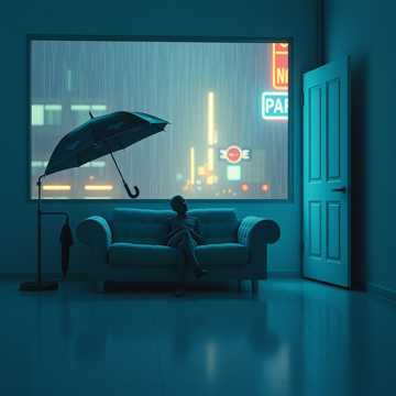雨落声里数盏灯
