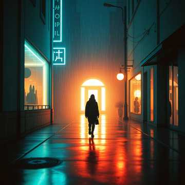 霓虹与肩