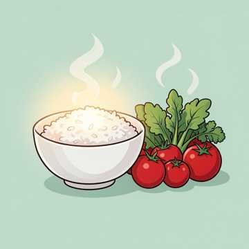 青菜香香，米饭白白