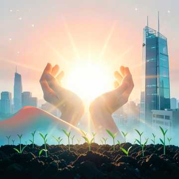双手捧起新太阳